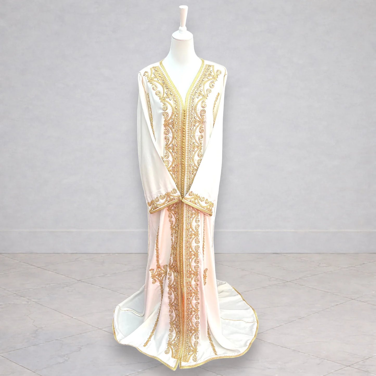 Caftan perlé - Blanc
