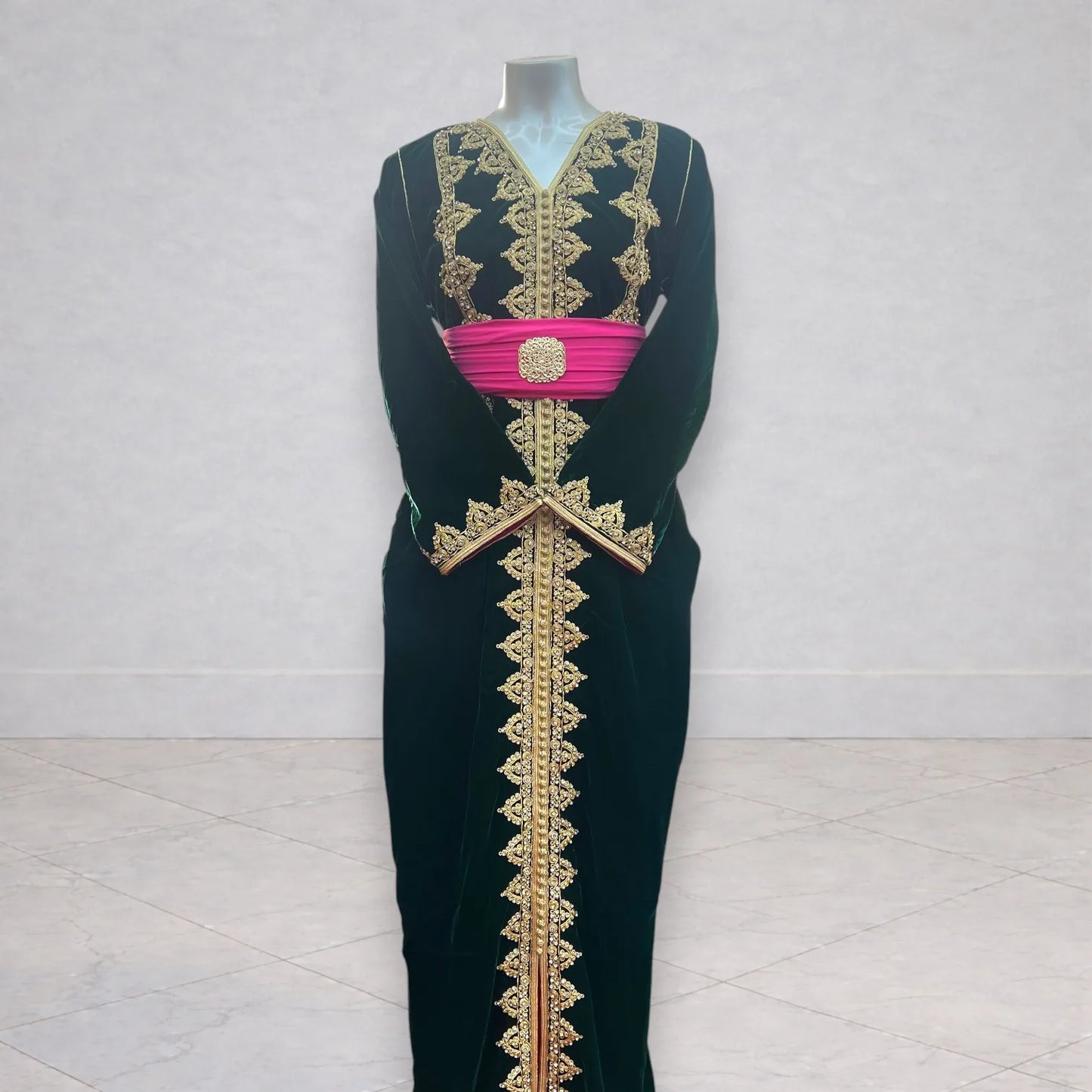 Caftan vert en velours