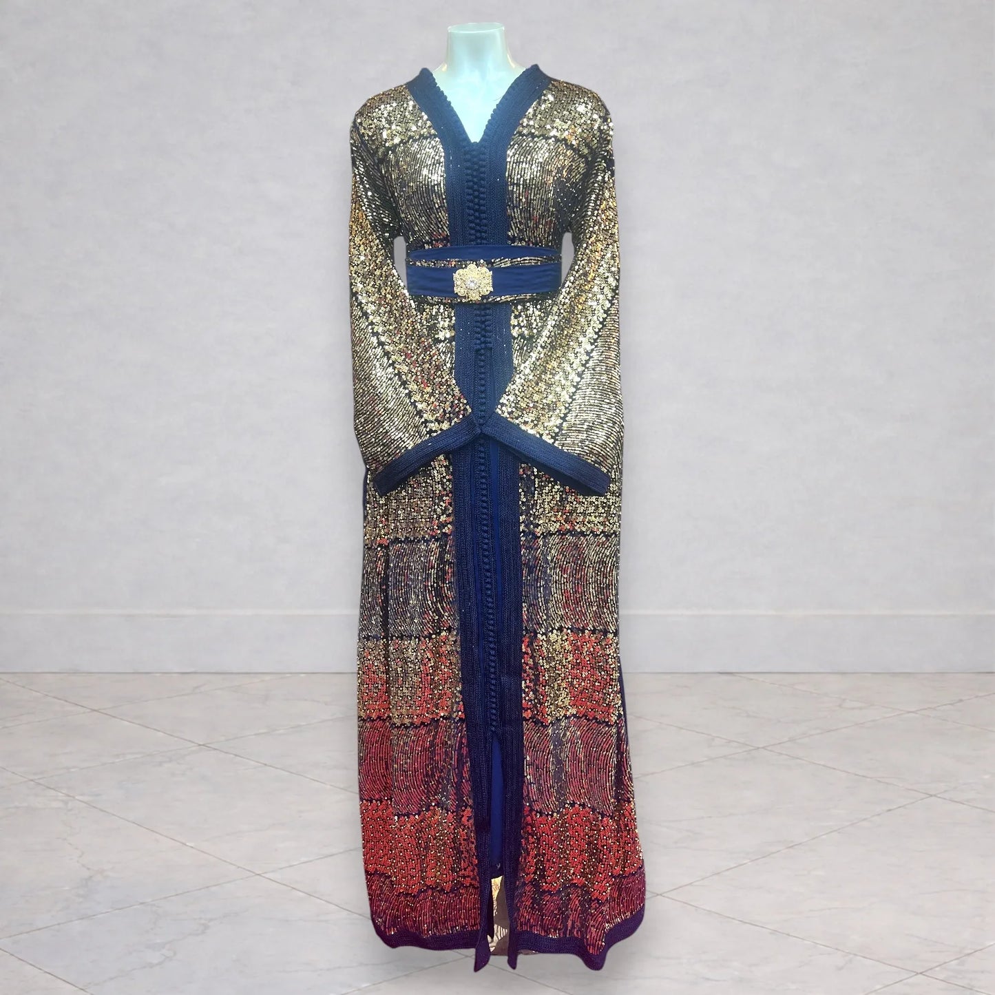 Takchita dorée en sequins