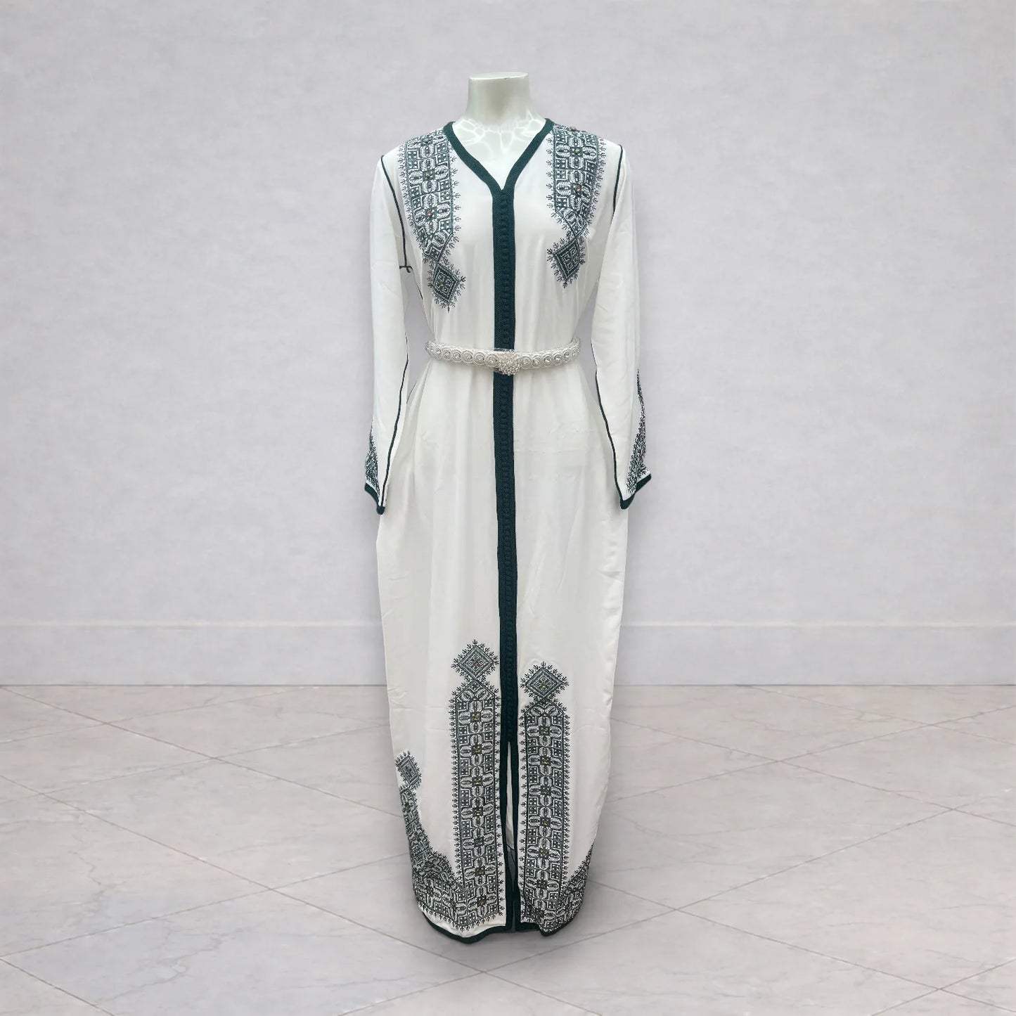 Caftan blanc et vert