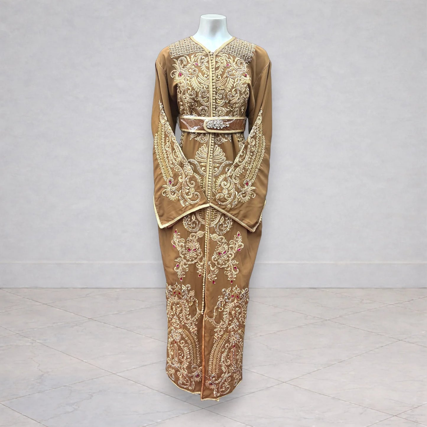 Caftan marron coupe sirène