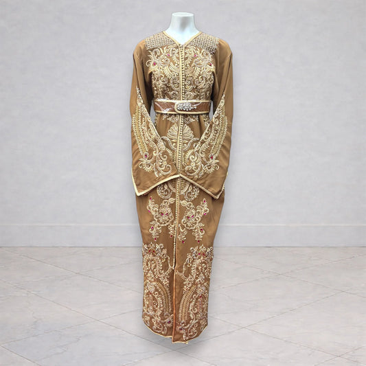 Caftan marron coupe sirène