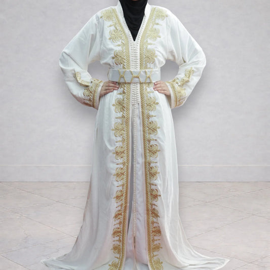 Takchita en velour - Blanc